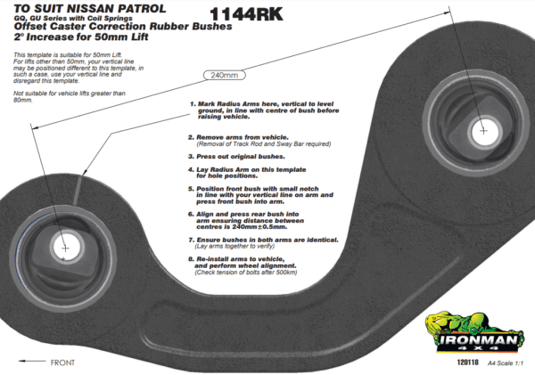 Y61 PICKUP 2000+ BUSHING KIT WITH OFFSET RADIUS ARM BUSHINGS