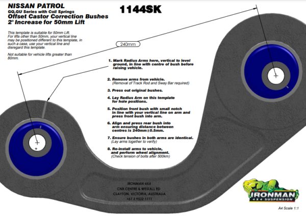 Y60 POLYURETHANE CASTER CORRECTION – 2° OFFSET