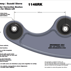 SUZUKI JIMNY GJ RUBBER CASTER CORRECTION – 2° OFFSET