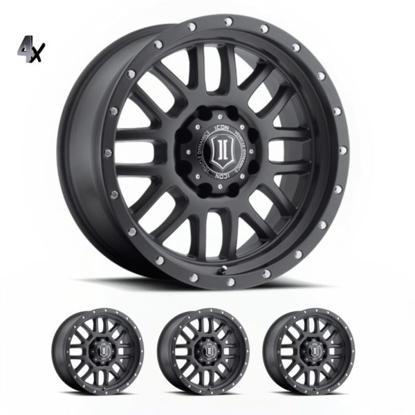 RAM 1500 (17×8.50) 4x ALPHA BLACK WITH BLACK RING 6×5.5″ (0 OFFSET)