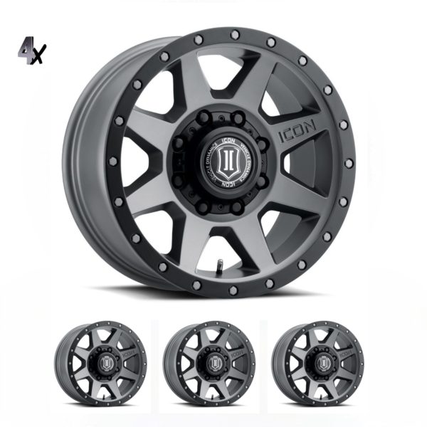 SILVERADO/SUBURBAN/SIERRA 2500HD (18×9) 4 x REBOUND HD TITANIUM 8×180 +12 OFFSET