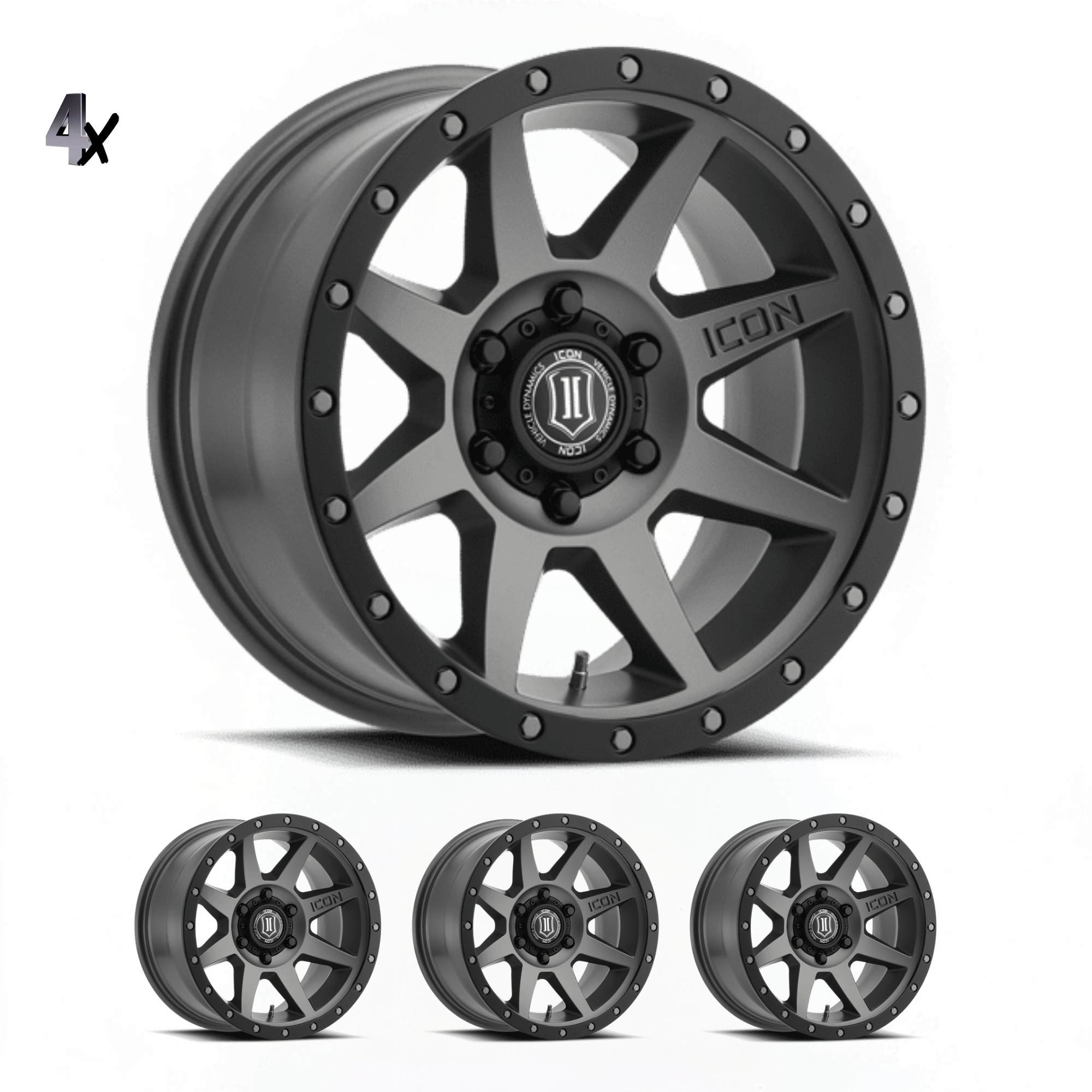SILVERADO/SUBURBAN/SIERRA 1500 (17×8.50) 4x REBOUND TITANIUM 6×5.5″ (0 OFFSET)