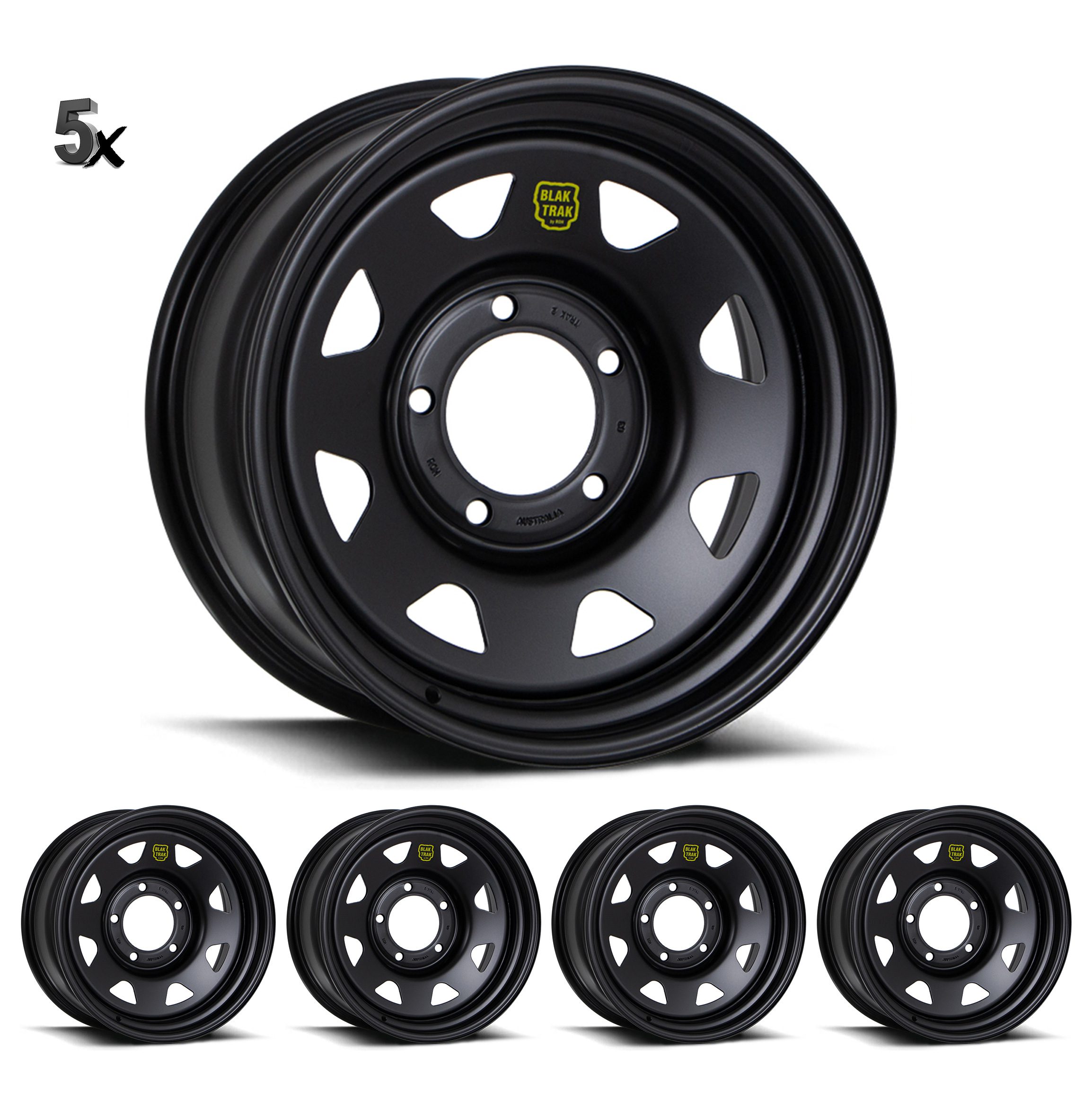 LC100 (17X8) 5x Blak Trak Steel wheels (5/150) +35 OFFSET