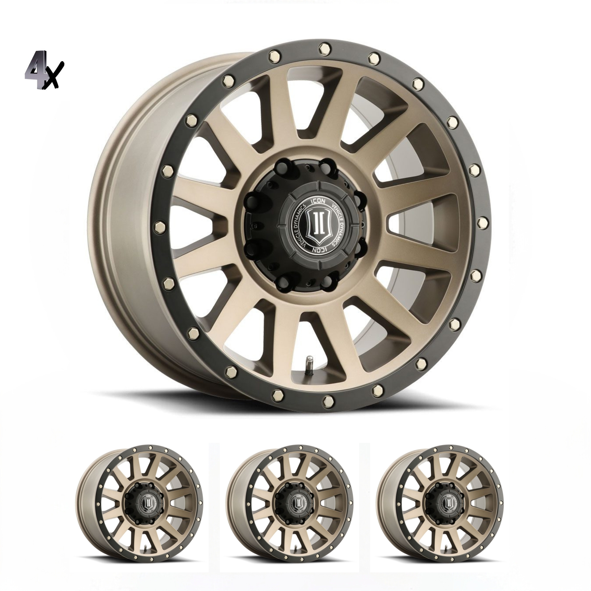 SILVERADO/SUBURBAN/SIERRA 2500HD (18×9) 4 x COMPRESSION BRONZE 8×180 +12 OFFSET