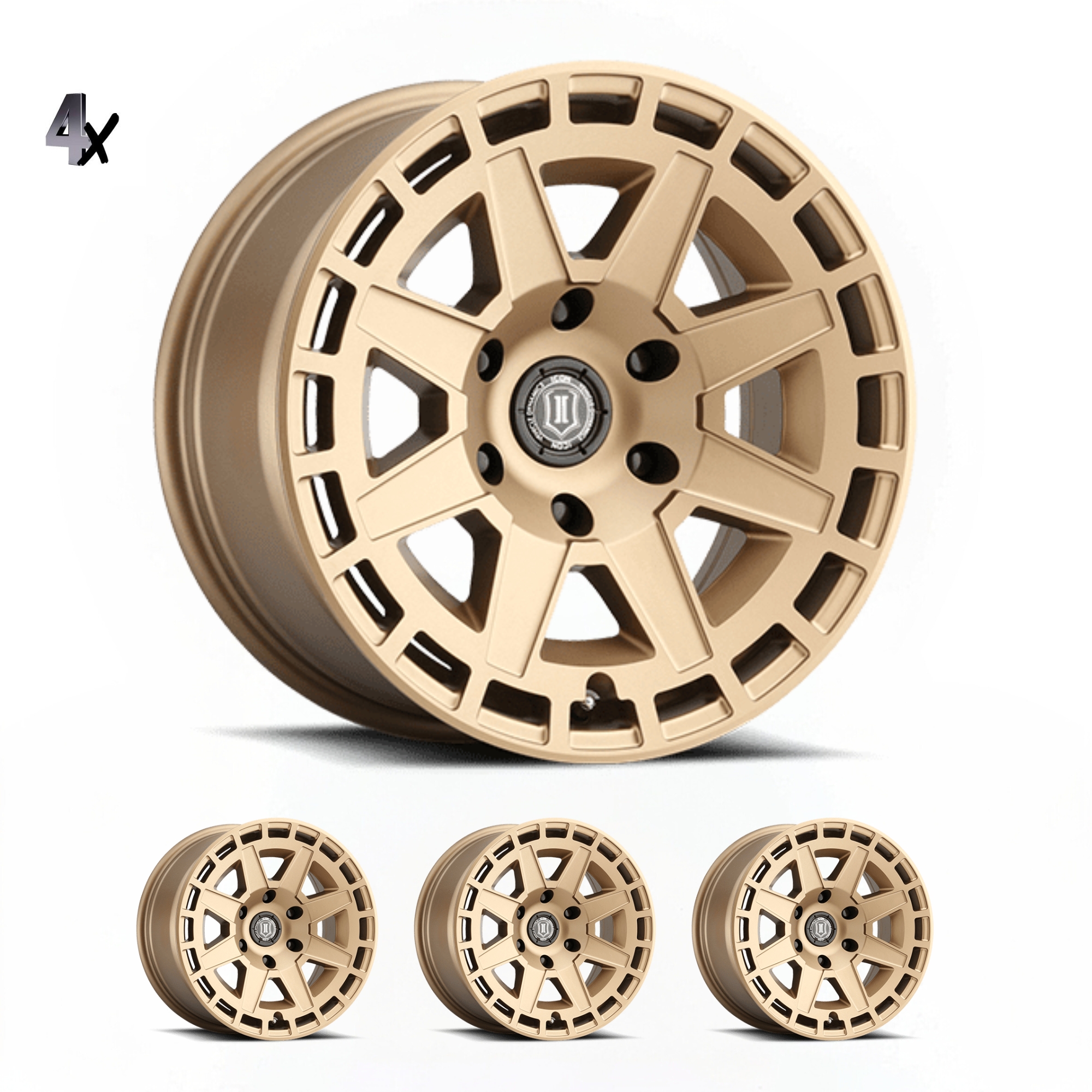 SILVERADO/SUBURBAN/SIERRA 1500 (17×8.50) 4x COMPASS SATIN BRASS 6×5.5″ (0 OFFSET)