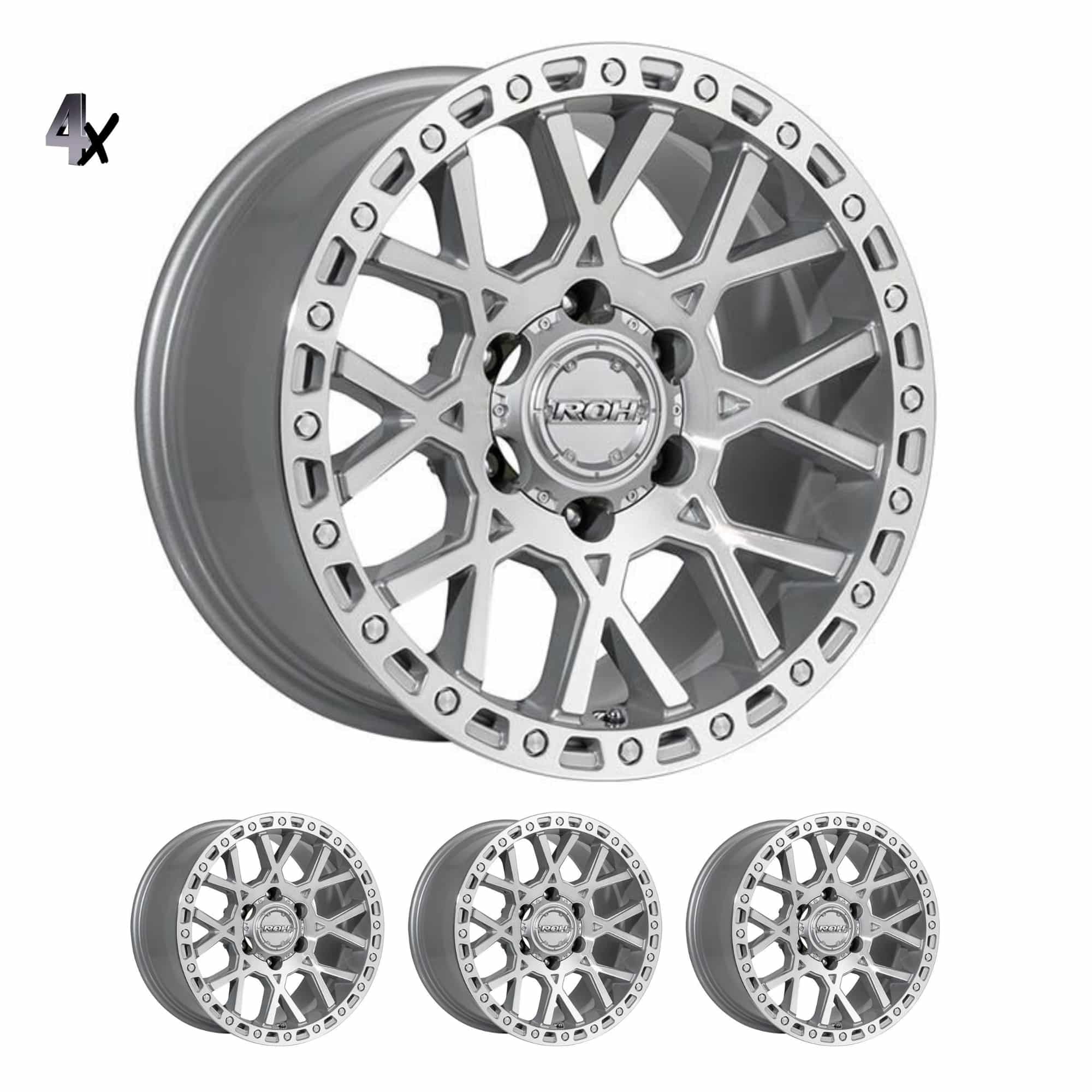Hilux (17X9) 4x FULL MACHINED CRAWLER WHEELS (6/139) +12 OFFSET