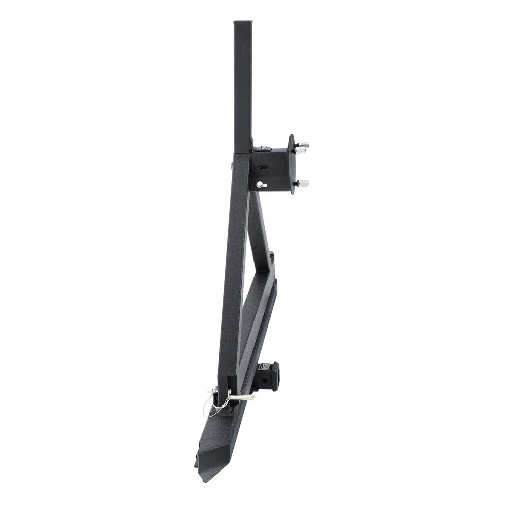 CLASSIC ROCK CRAWLER REAR BUMPER AND TIRE CARRIER WITH RECEIVER HITCH (BLACK)