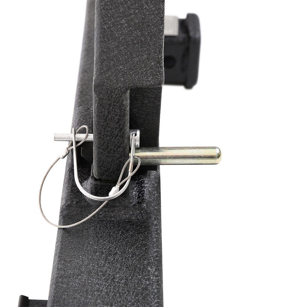 CLASSIC ROCK CRAWLER REAR BUMPER AND TIRE CARRIER WITH RECEIVER HITCH (BLACK)