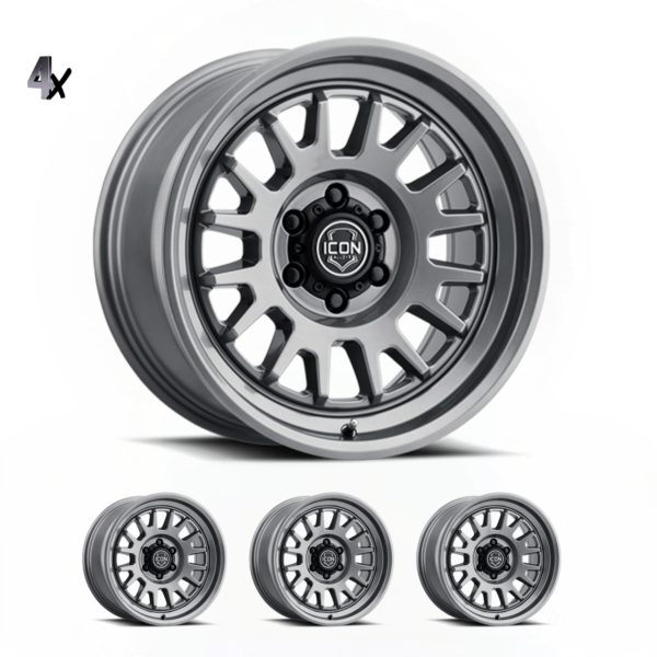 (17×8.5) 4x ANZA GUN METAL 6×5.5 (0 OFFSET)