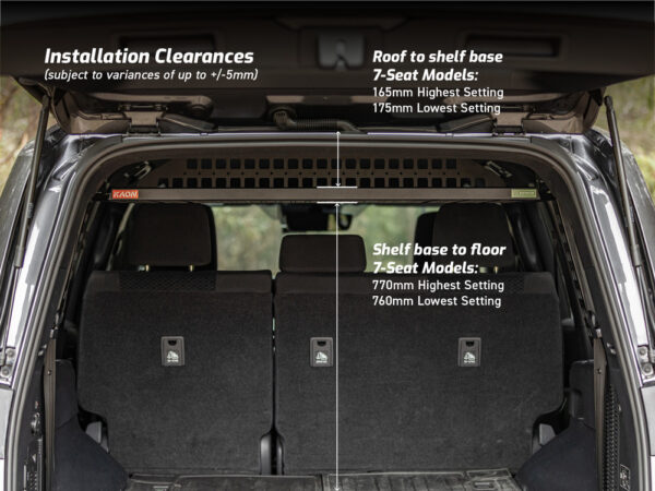 Standalone Rear Roof Shelf to suit Toyota LandCruiser LC300 [Large Side Molle Panels]