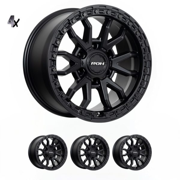 EVEREST (17X9) RAID MATT BLACK 4x ALLOY WHEELS (6/139) +35