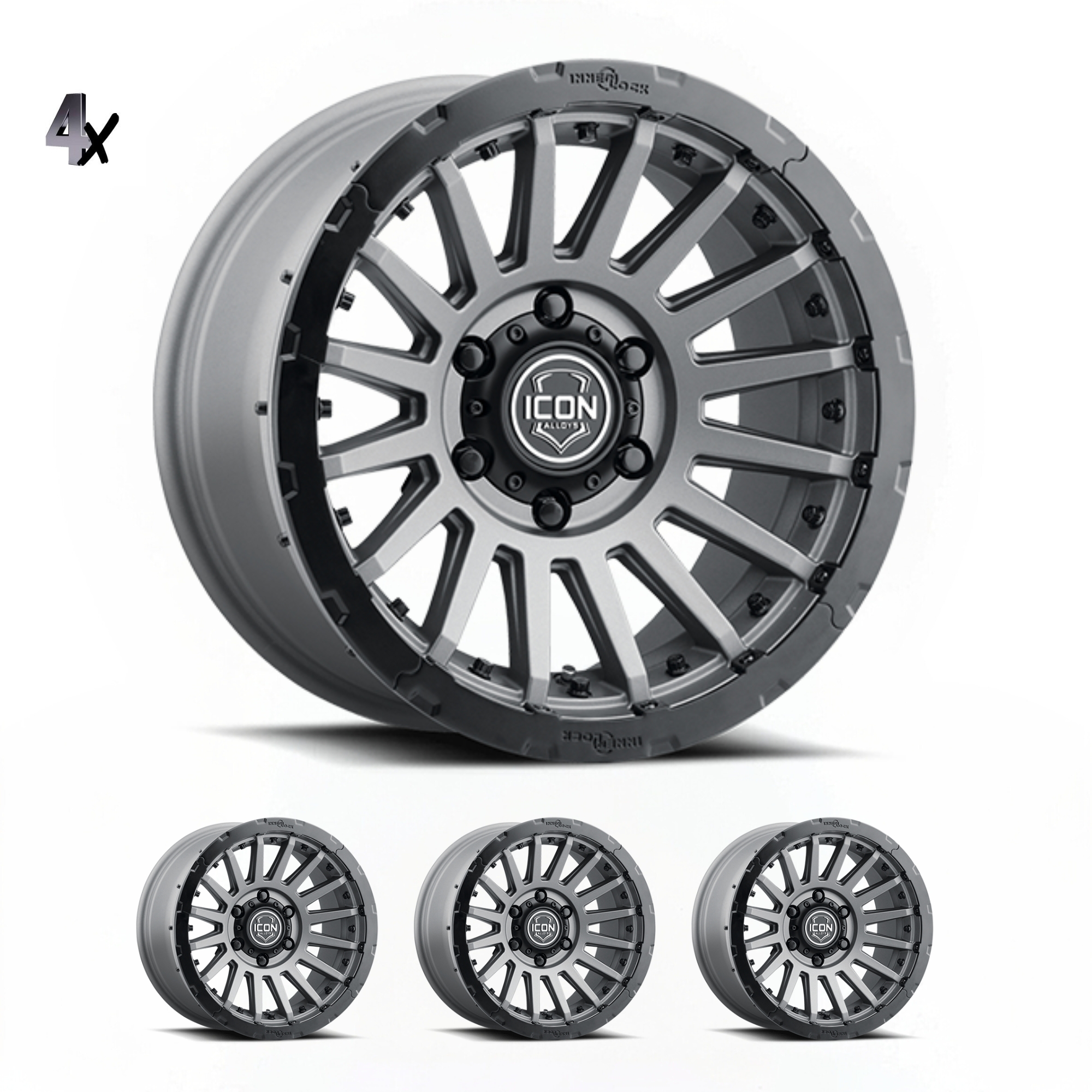 Ranger/Everst/Poer/Triton L200 (17×8.5) 4x RECON PRO CHARCOAL 6×5.5 +25 OFFSET