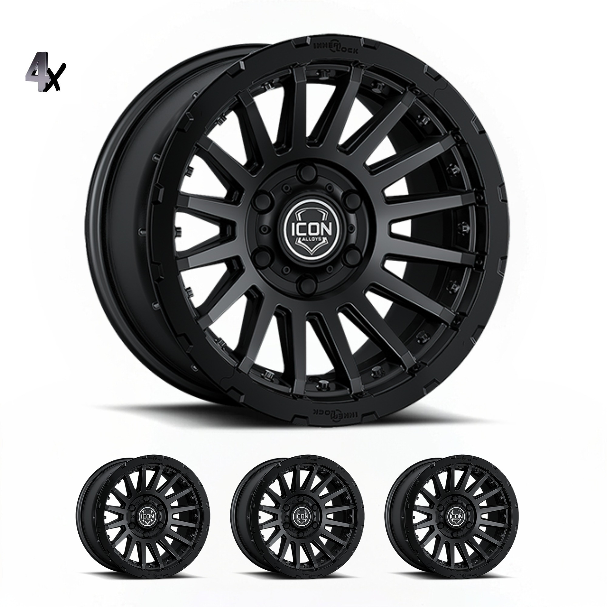 LC300 (17×8.5) 4x RECON PRO SATIN BLACK 6×5.5 +25 OFFSET