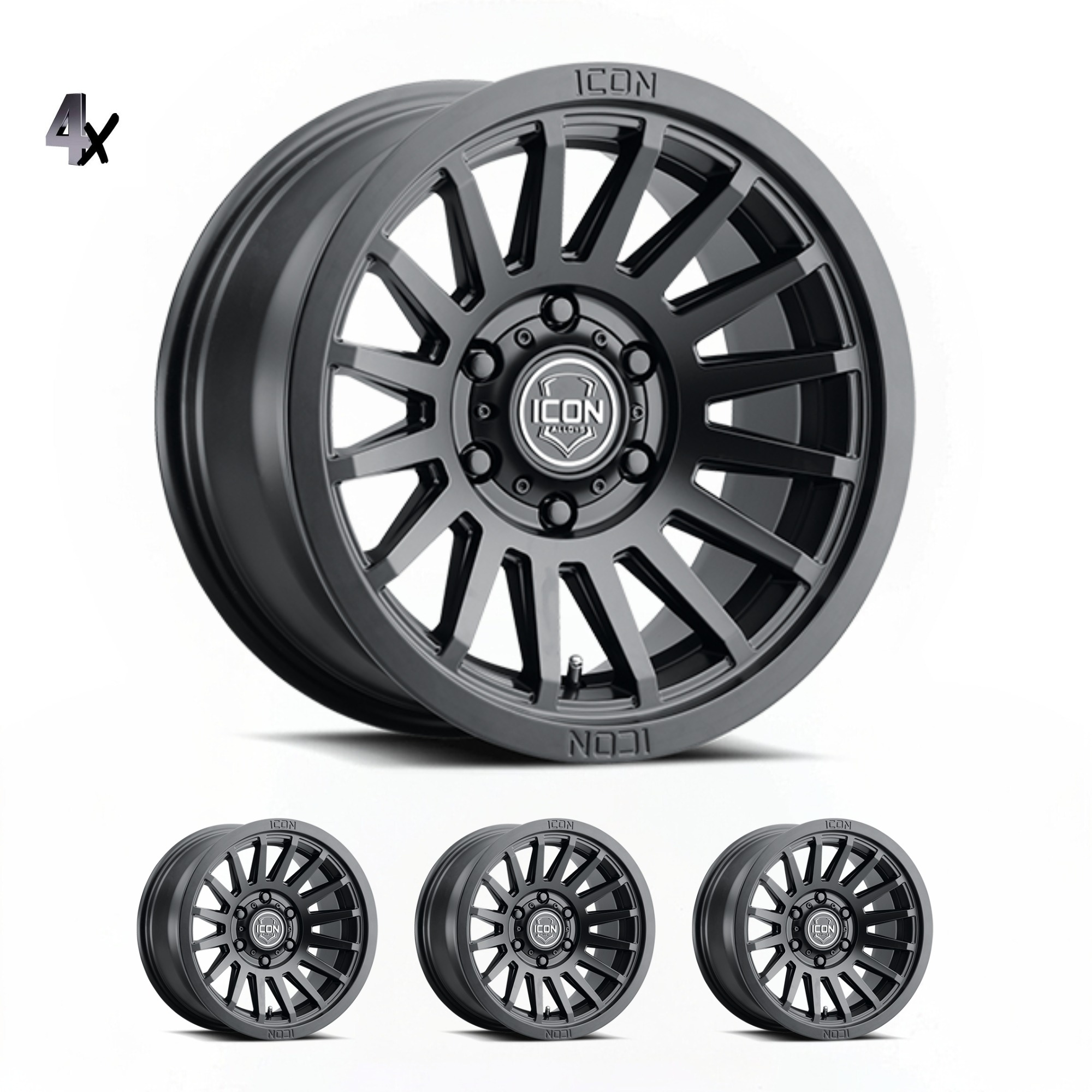 LC300 (17×8.5) 4x RECON SLX SATIN BLACK 6×5.5 +25 OFFSET