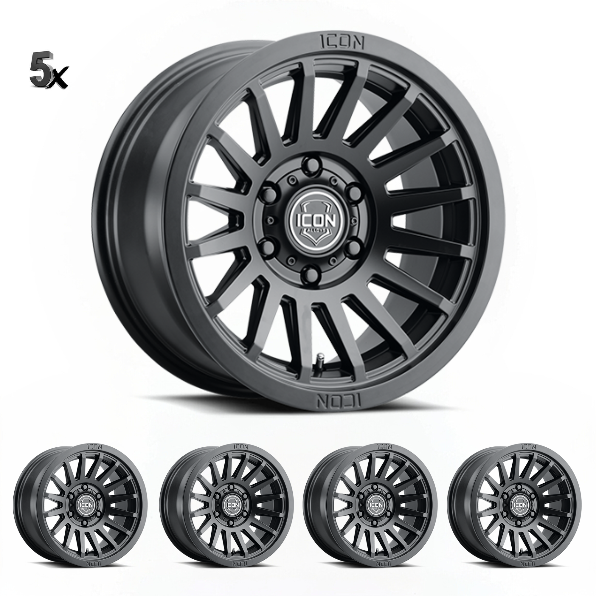 Y61 (17×8.5) 5x RECON SLX SATIN BLACK 6×5.5″ (0 OFFSET)