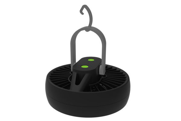 RECHARGEABLE HI-FLOW TENT FAN AND LED LIGHT