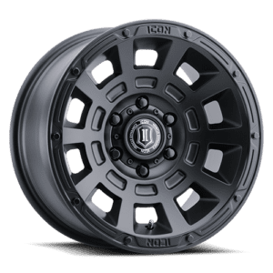 RAM 1500 (17×8.50) 4x THRUST SATIN BLACK 6×5.5″ (0 OFFSET)