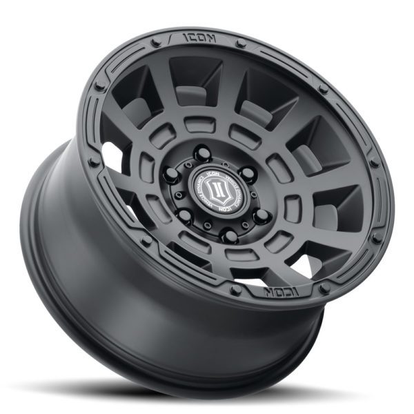 RAM 1500 (17×8.50) 4x THRUST SATIN BLACK 6×5.5″ (0 OFFSET)