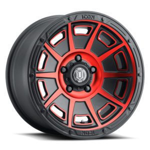 RAM 1500 (17×8.50) 4x VICTORY SATIN BLACK WITH RED TINT 6×5.5″ (0 OFFSET)