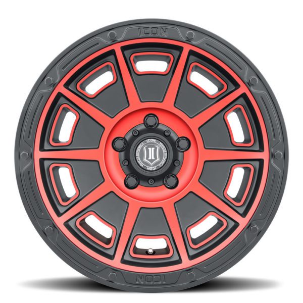 RAM 1500 (17×8.50) 4x VICTORY SATIN BLACK WITH RED TINT 6×5.5″ (0 OFFSET)