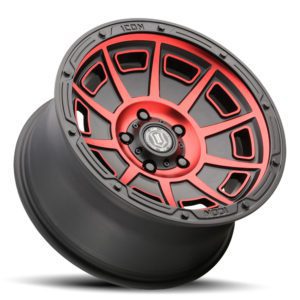 SILVERADO/SUBURBAN/SIERRA 1500 (17×8.50) 4x VICTORY SATIN BLACK WITH RED TINT 6×5.5″ (0 OFFSET)