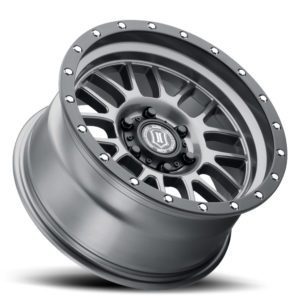 SILVERADO/SUBURBAN/SIERRA 1500 (17×8.50) 4x ALPHA GUNMETAL WITH BLACK RING 6×5.5″ (0 OFFSET)