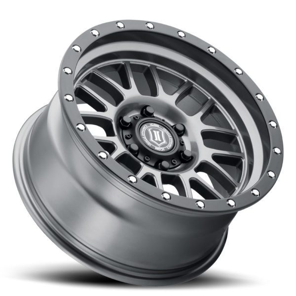 SILVERADO/SUBURBAN/SIERRA 1500 (17×8.50) 4x ALPHA GUNMETAL WITH BLACK RING 6×5.5″ (0 OFFSET)