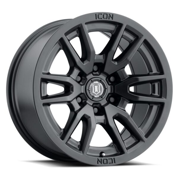 2417859057SB	ICON ALLOYS VECTOR6 SATIN BLACK 17 X 8.5 / 6 X 5.5 +25MM / 5.75″