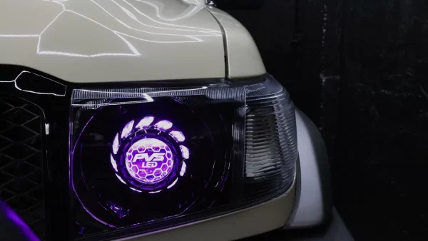 LC70/LC71/LC76/LC78/LC79 Black LED Headlights White Halo Orange Lens